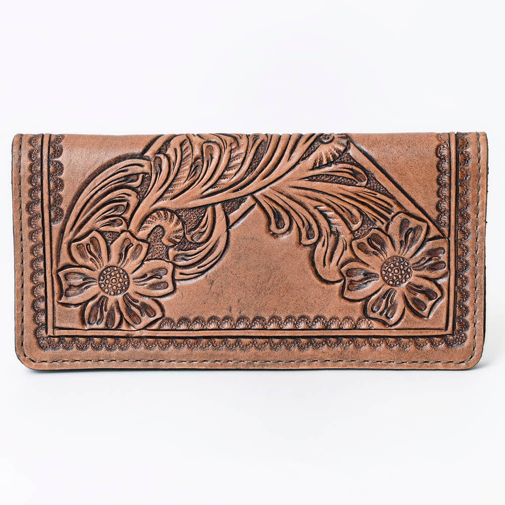 G215 WALLET Hand Tooled Leather women bag purse
