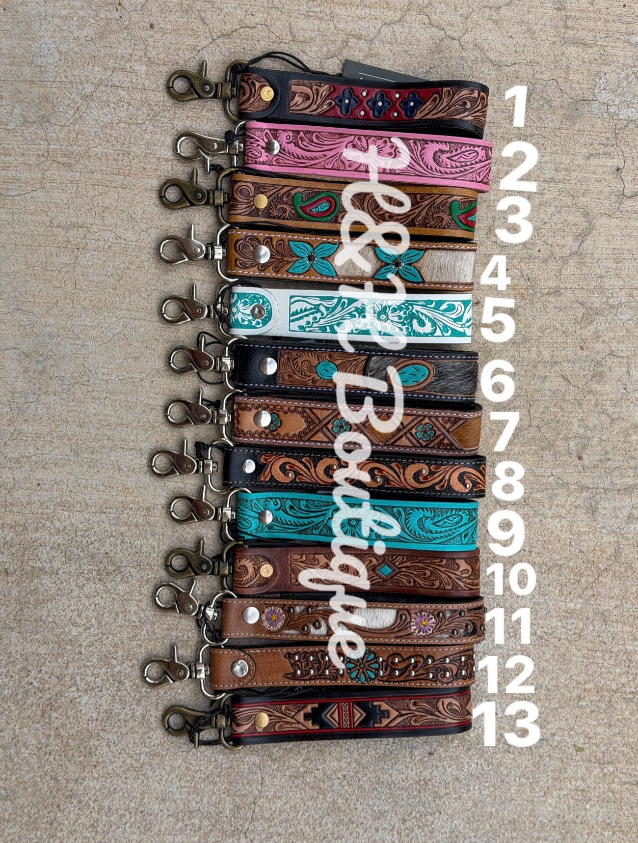 Tooled Leather Keychain
