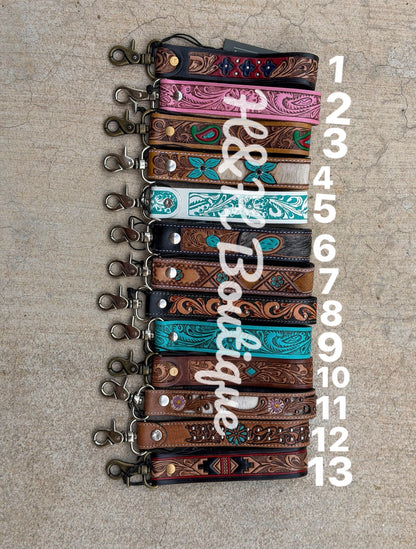 Tooled Leather Keychain