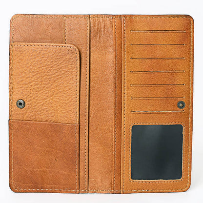 G201 WALLET Hand Tooled  Leather women bag purse