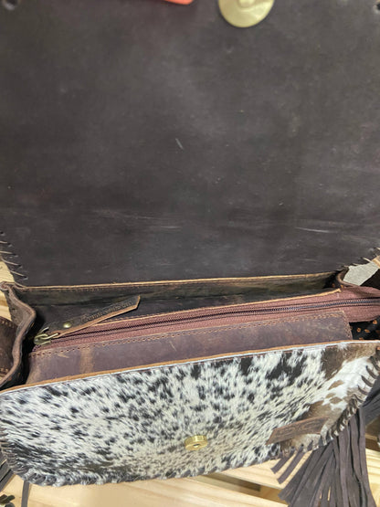 Cowhide and Leather Western Boho Purse