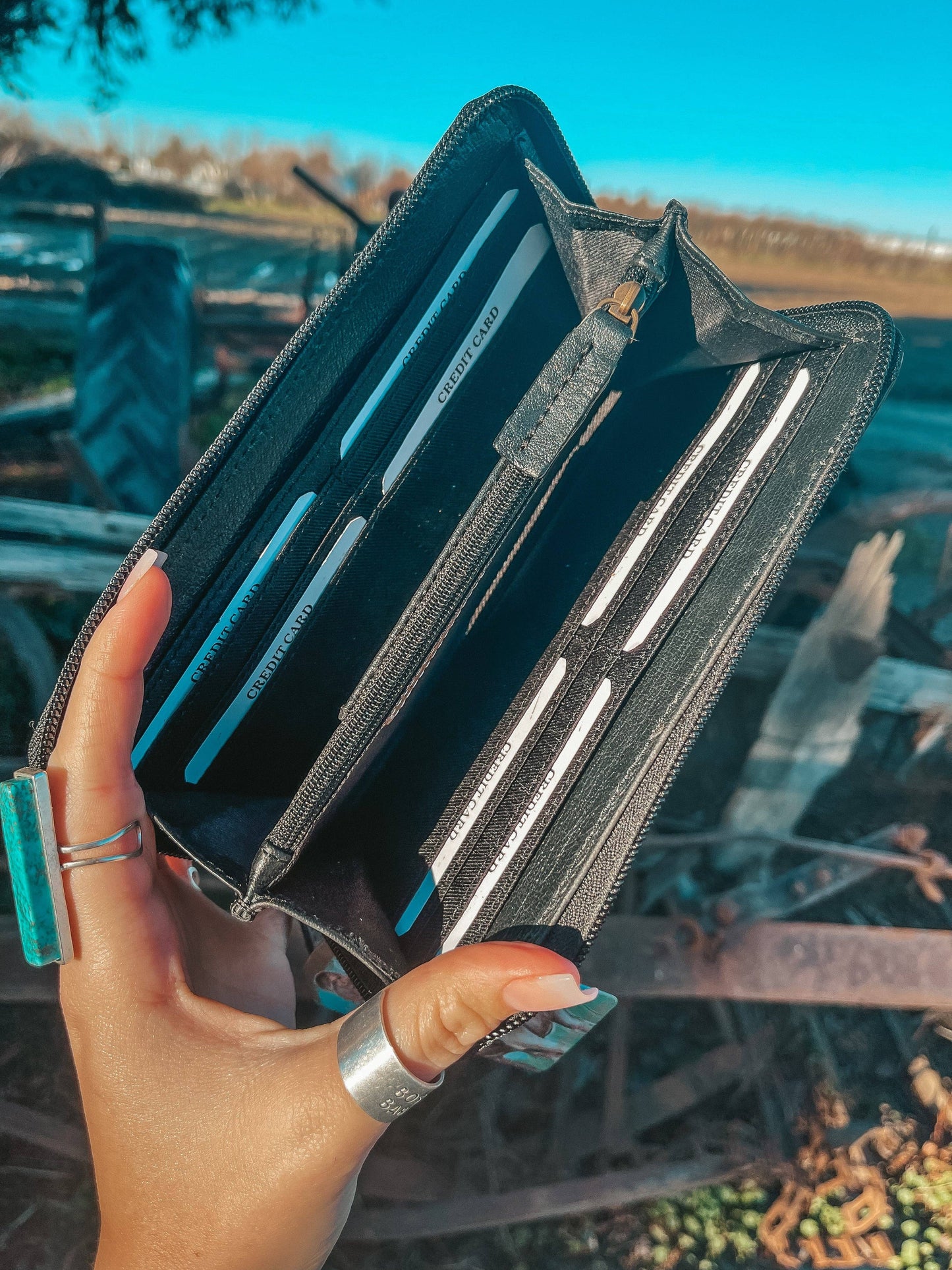 The Shania Sunflower Cowhide Wallet a Haute Southern Hyde