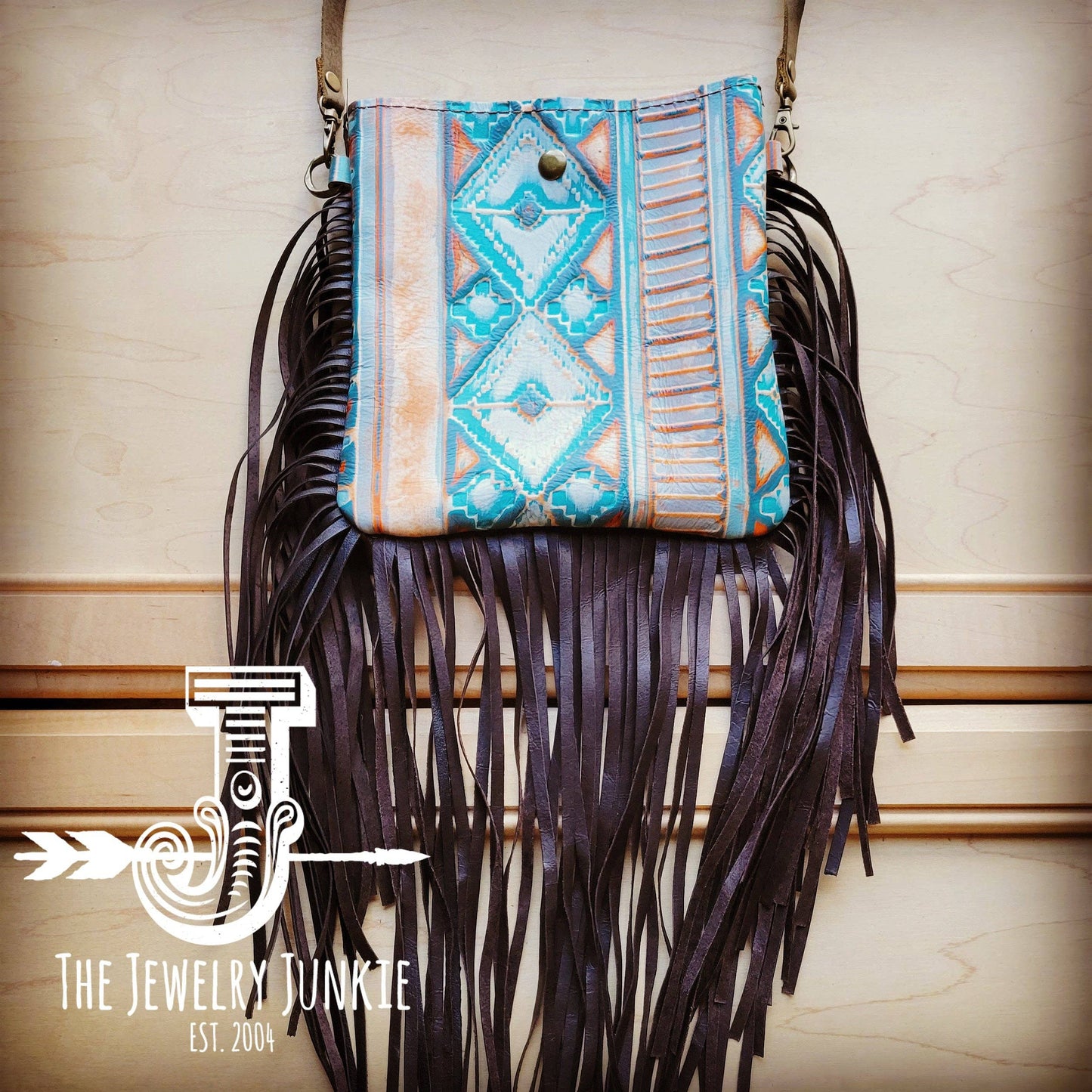 Small Crossbody Handbag Terracotta Navajo Leather Fring 512h