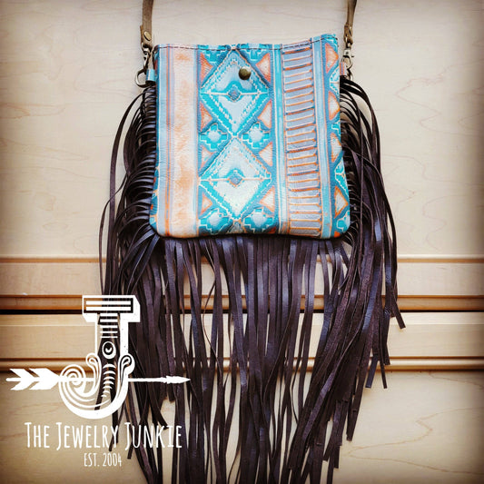 Small Crossbody Handbag Terracotta Navajo Leather Fring 512h