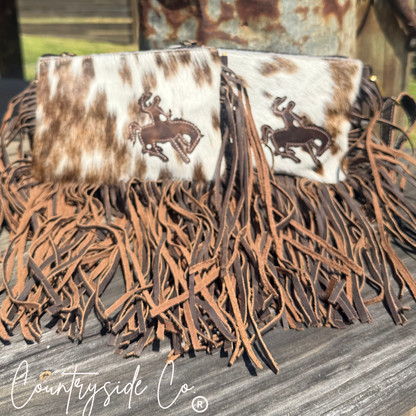 Rodeo Rider Cowhide Purse Crossbody with Wristlet