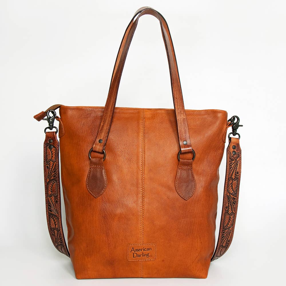 Western Chic Genuine Leather Tote Bag for Women