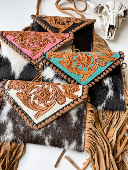 THE CASSIE - TOOLED crossbody Western Tooled Leather Cowhide