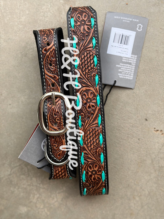 Leather Tooled Dog Collar
