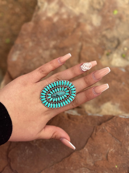 Turquoise Mirage Adjustable Ring