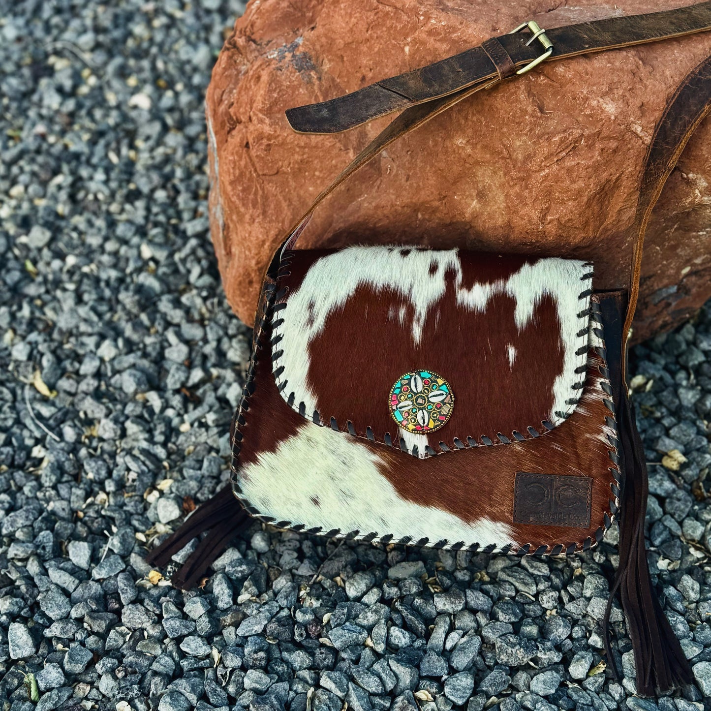 Cowhide and Leather Western Boho Purse