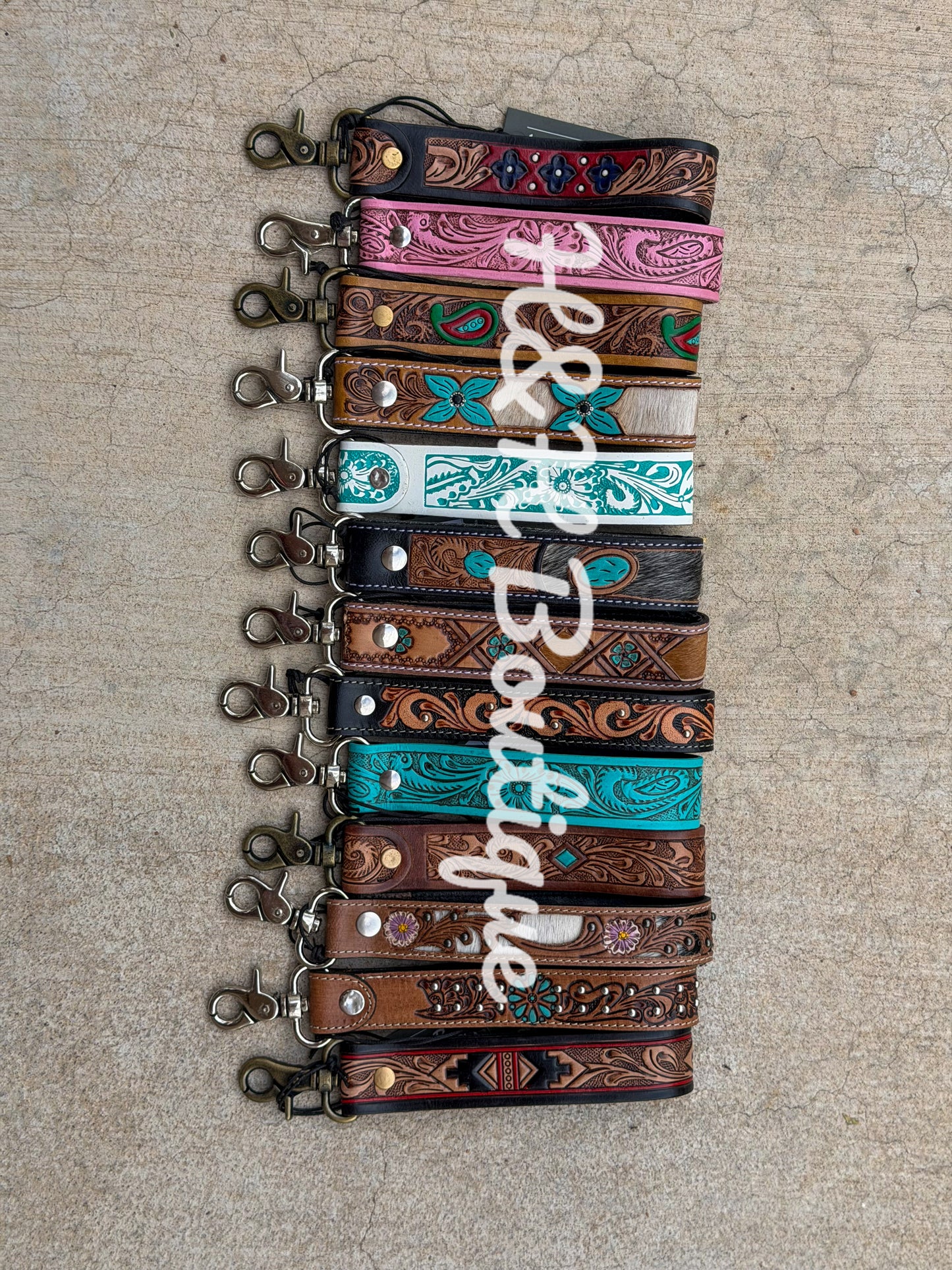 Tooled Leather Keychain