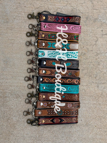Tooled Leather Keychain