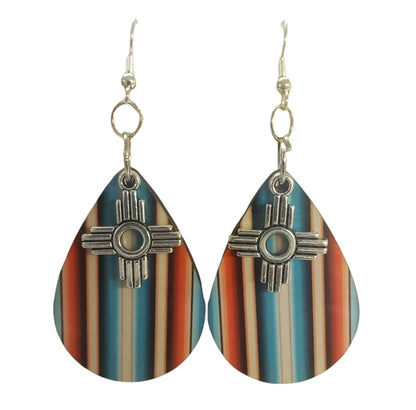 Zia Earrings, Natural Serape Print Earring, Southwestern Ea