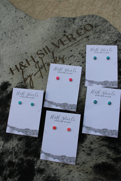 Opal Dreams & Sleeping Beauty Studs – 6mm