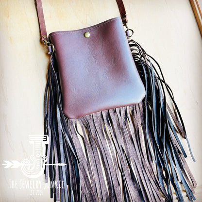 Small Crossbody Handbag Hair Hide w/ Turquoise & Fringe 514b