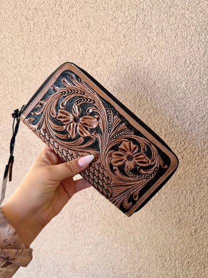 Myra Leather Tooled Wallet