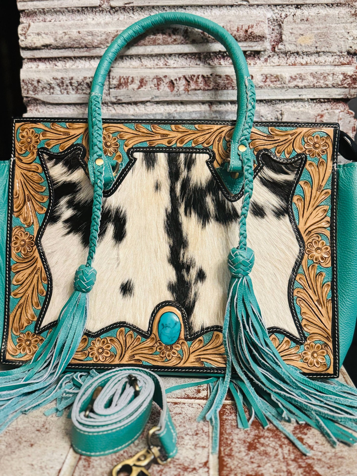  Tasseled cowgirl hide bag 