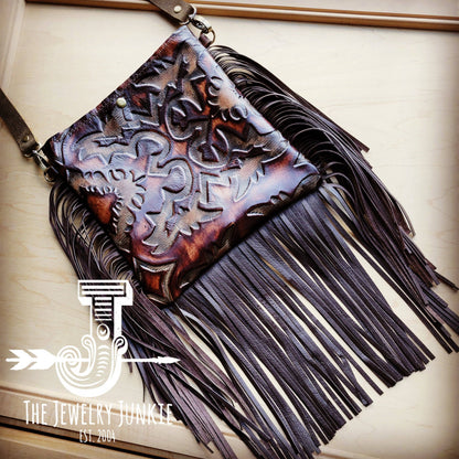 MEDIUM Crossbody Handbag Brown Laredo Leather Fringe 511p