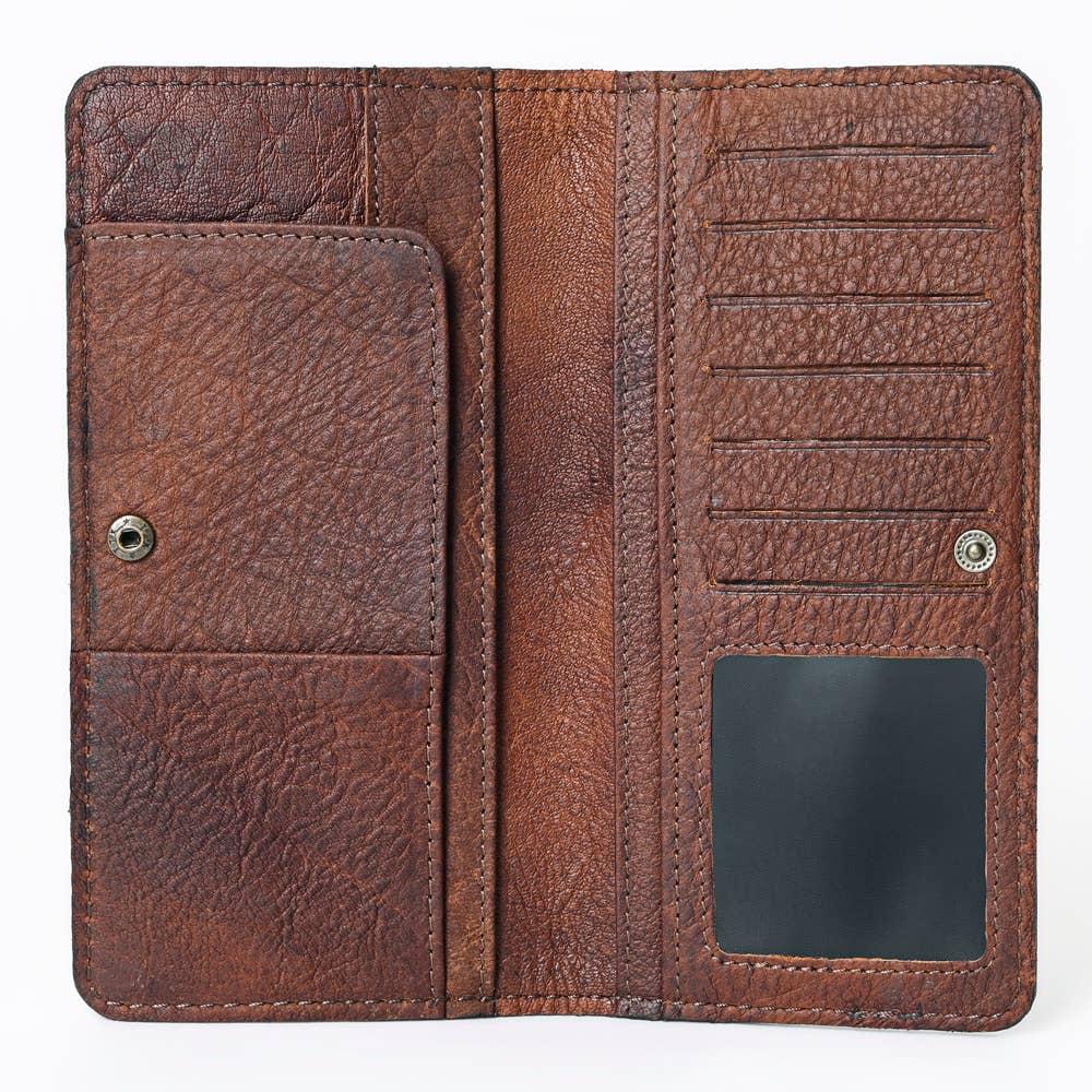 G215 WALLET Hand Tooled  Leather women bag purse