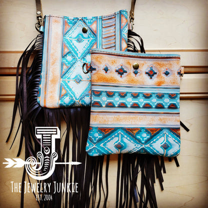 Small Crossbody Handbag Terracotta Navajo Leather Fring 512h