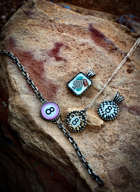 8 Ball Necklace, pendant & Coors pendant