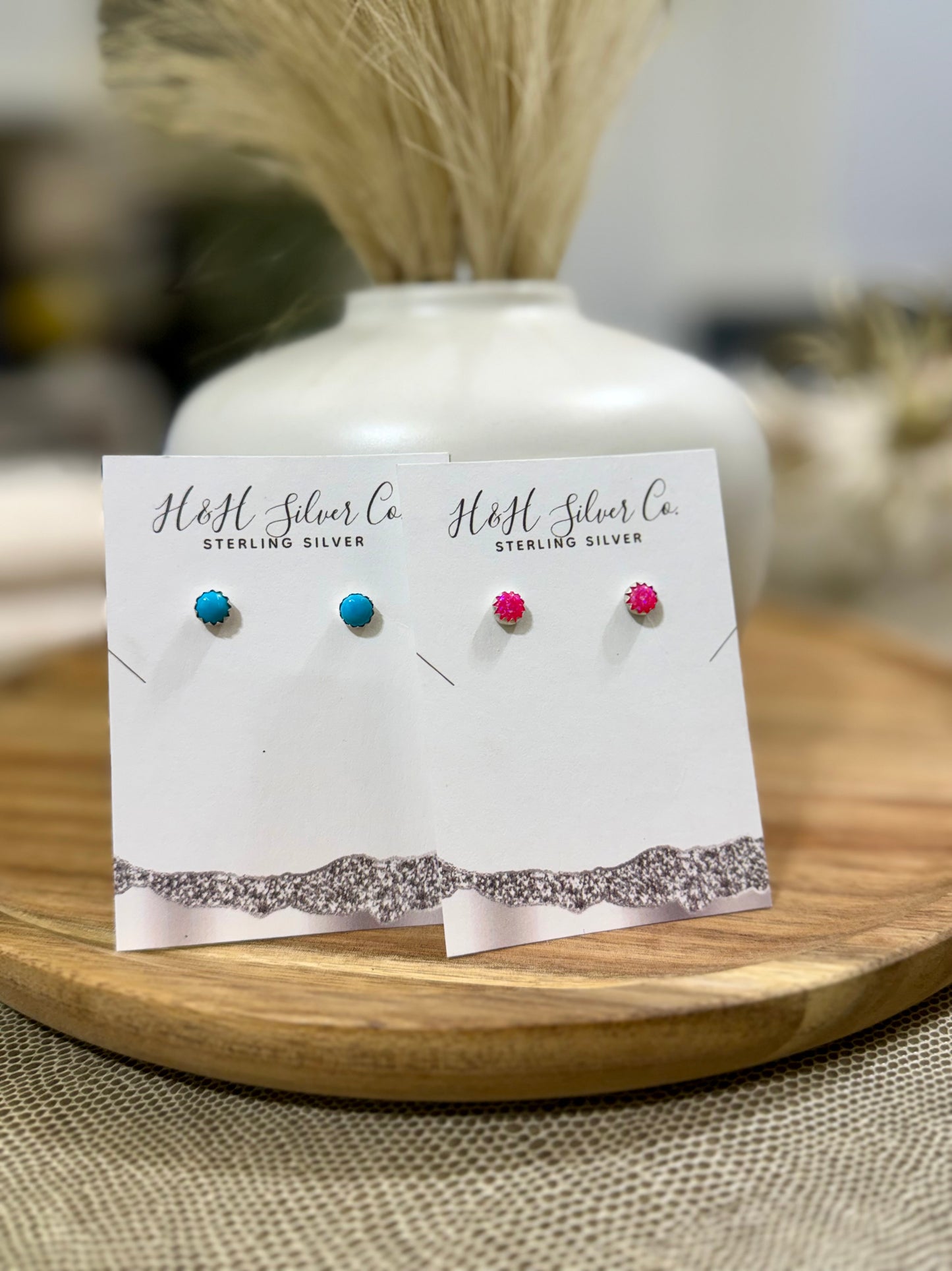 6mm opal & turquoise studs