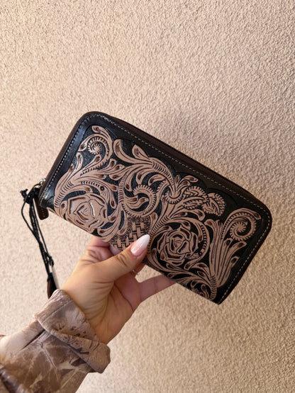 Myra Leather Tooled Wallet