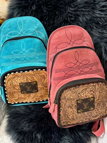 Upcycled LV Bootstitch sling bag