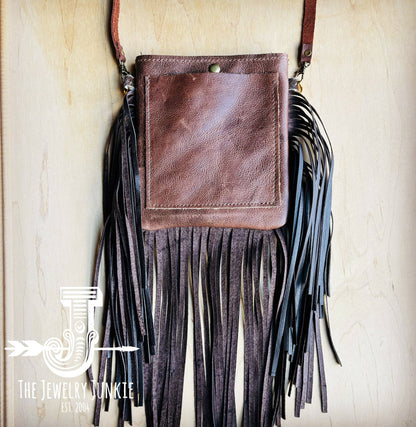 Small Crossbody Handbag Hair Hide w/ Turquoise & Fringe 514b