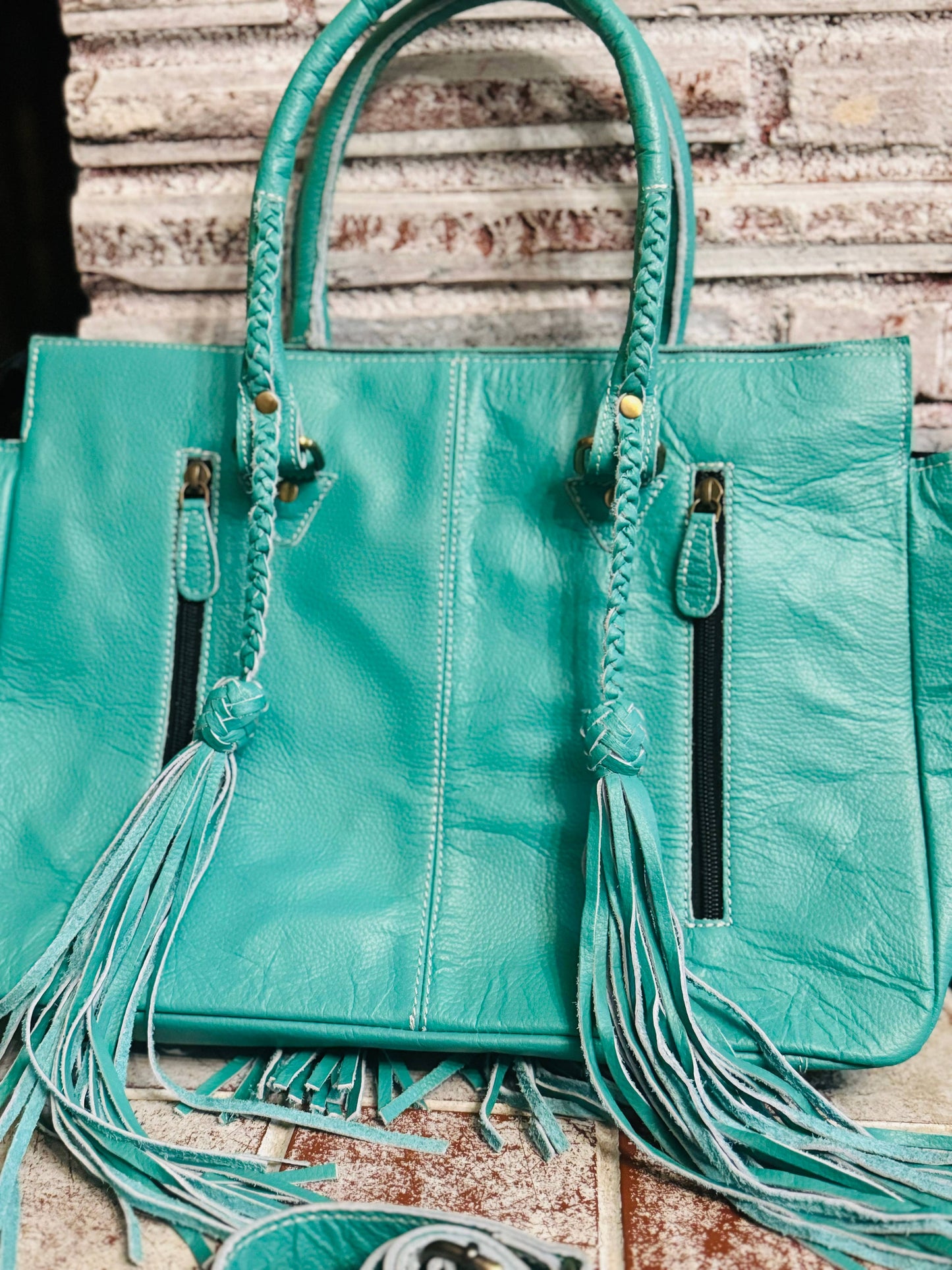  Tasseled cowgirl hide bag 