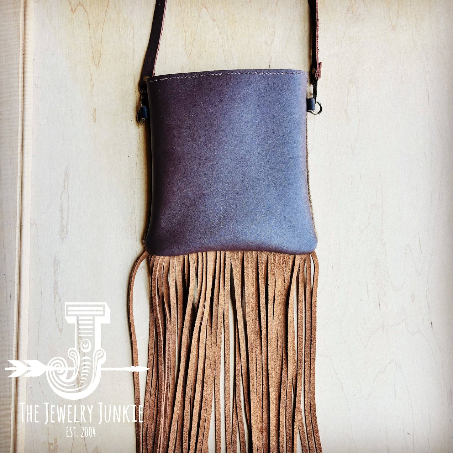 Small Crossbody Handbag Hair Hide w/ Turquoise & Fringe 514b