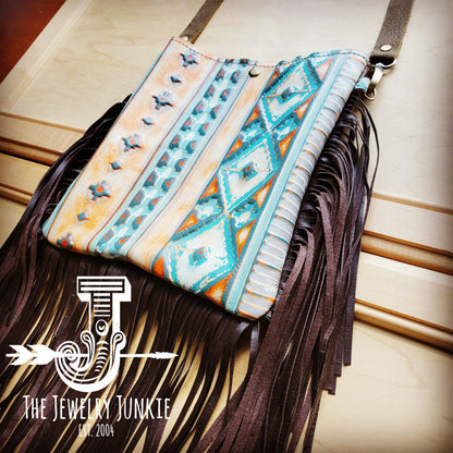 Small Crossbody Handbag Terracotta Navajo Leather Fring 512h
